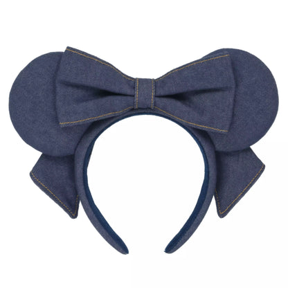 "Pre-Order" TDR - Minnie Deep Blue Denim Bow Ears Headband for Adults