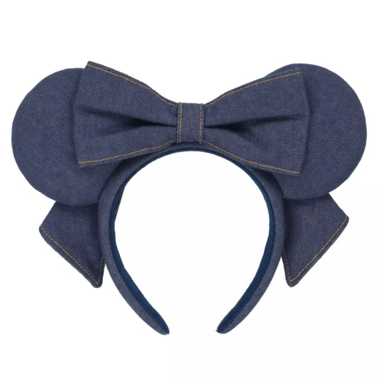 "Pre-Order" TDR - Minnie Deep Blue Denim Bow Ears Headband for Adults