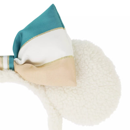 "Pre-Order" TDR - Fluffy White Sherpa Minnie Ears Headband for Adults, 25th Anniversary Sparkling Jubilee