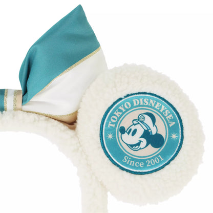 "Pre-Order" TDR - Fluffy White Sherpa Minnie Ears Headband for Adults, 25th Anniversary Sparkling Jubilee