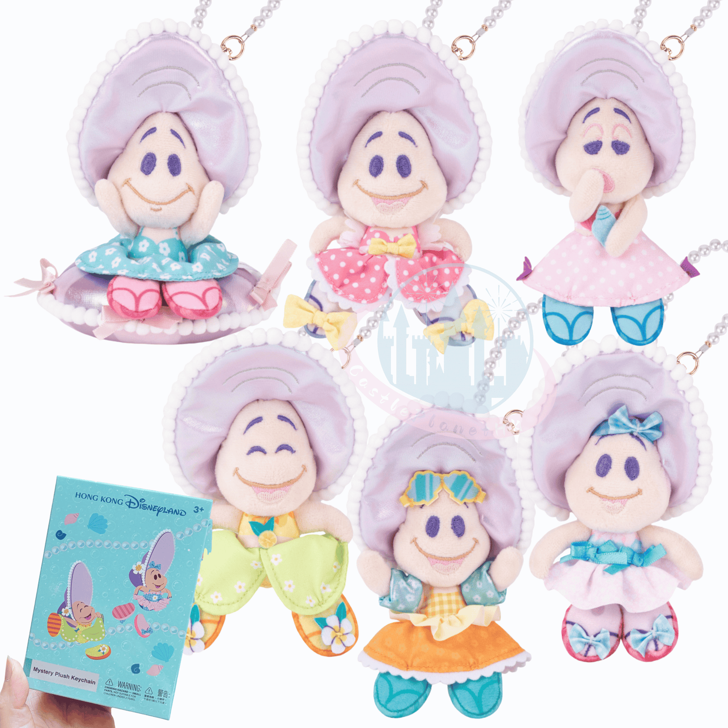 "Pre-Order" HKDL - Baby Oysters Plush Bag Charm Mystery Box, Shimmering Summer 2026
