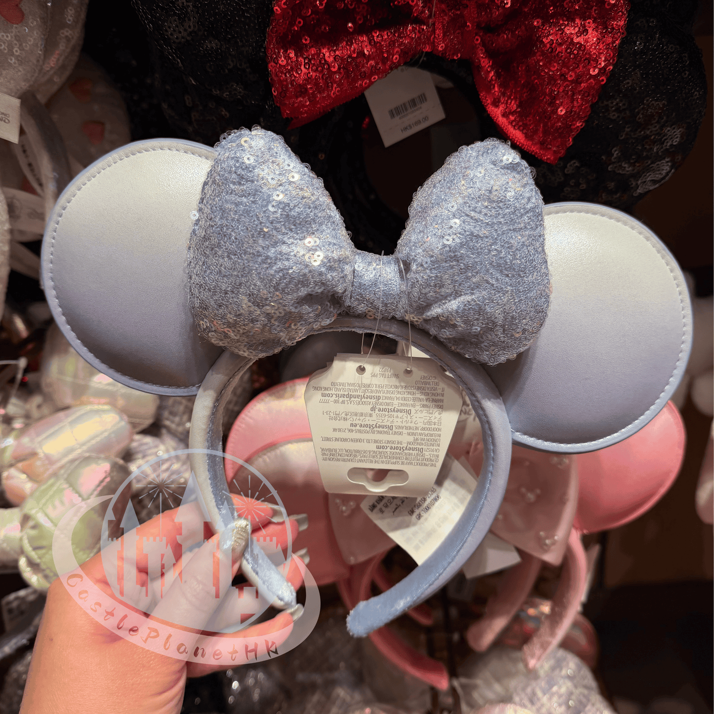 “Pre-order” HKDL - Minnie Mouse Winter Blue Ears Headband for Adults