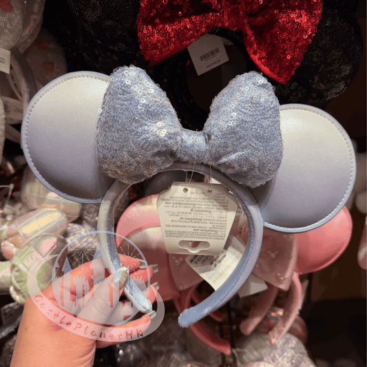 “Pre-order” HKDL - Minnie Mouse Winter Blue Ears Headband for Adults