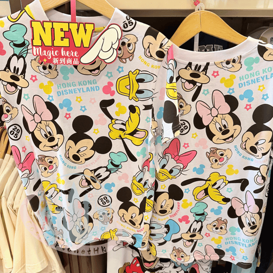 “Pre-order” HKDL - Disney Friends All-over Print T-shirt for Adults