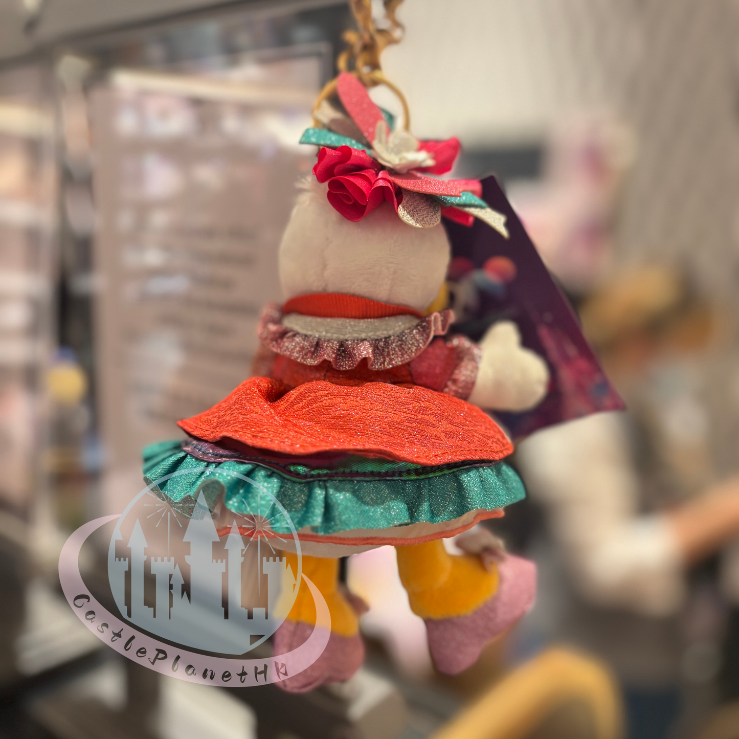 "Pre-Order" HKDL - Daisy Duck Plush Bag Charm Keychain, HKDL 20th Anniversary Grand Celebration