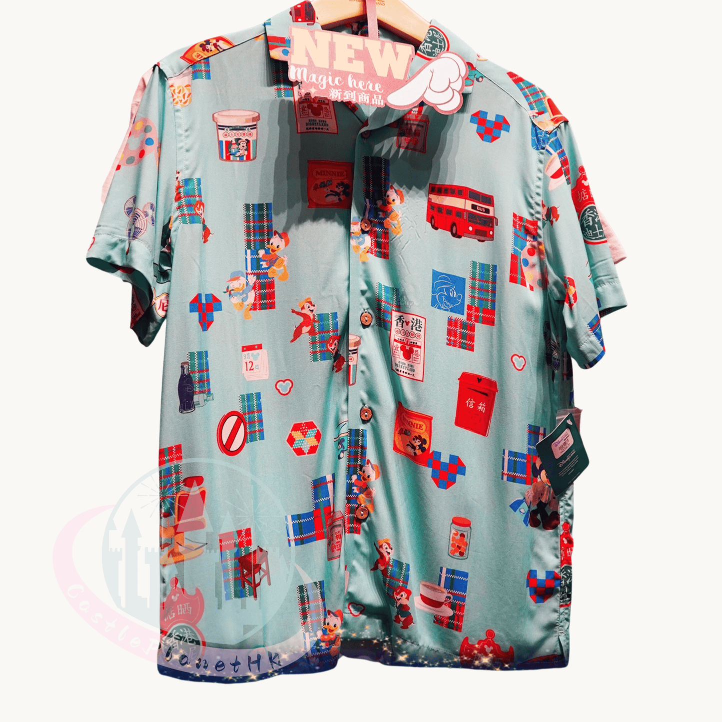“Pre-order” HKDL - Button-Down Shirt for Adults, Mickey and Friends Hong Kong Vintage Collection 2026