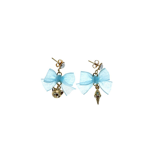 "Pre-Order" HKDL - Gelatoni Mesh Bow Earrings