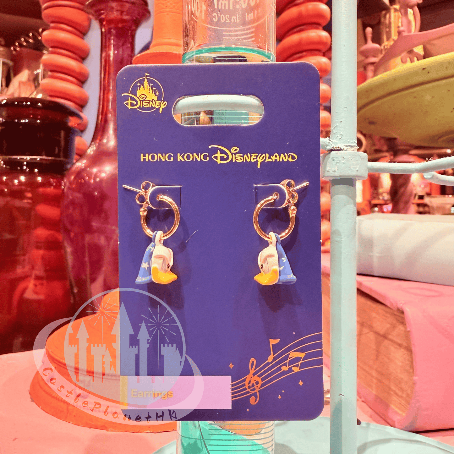 "Pre-Order" HKDL - Angry Donald Duck Sorcerer Earrings, Mickey’s PhilharMagic 2026