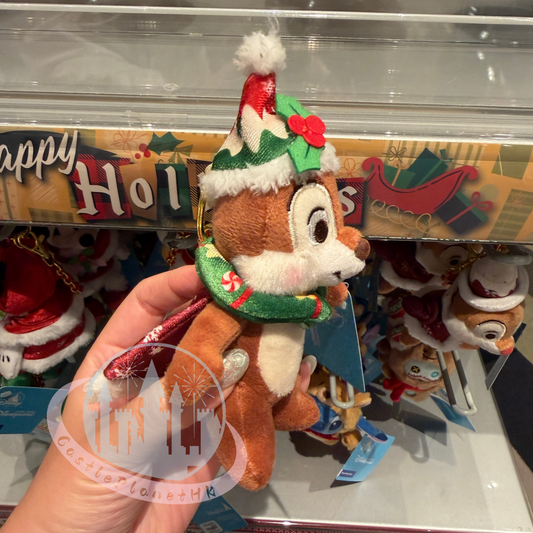 "Pre-Order" HKDL - Chip Plush Keychain, Chip 'n' Dale 2025 Christmas