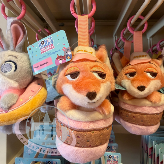 "Pre-Order" HKDL - Nick Wilde Plush Keychain, Zootopia 2 Donut Worry BETTER ZOOGETHER