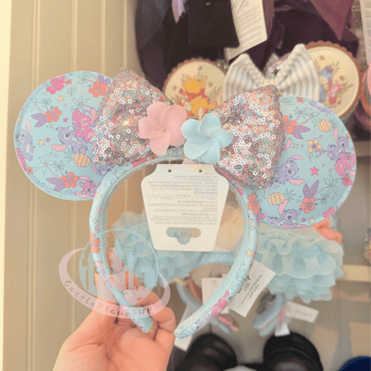 "Pre-Order" HKDL - Stitch & Angel Pastel Tropical Minnie Ear Headband for Adults