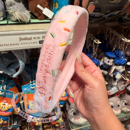 "Pre-Order" HKDL - Pink Headband (Disney Personalized Headband) - Create Your Own Headband, Zootopia 2 Donut Worry BETTER ZOOGETHER