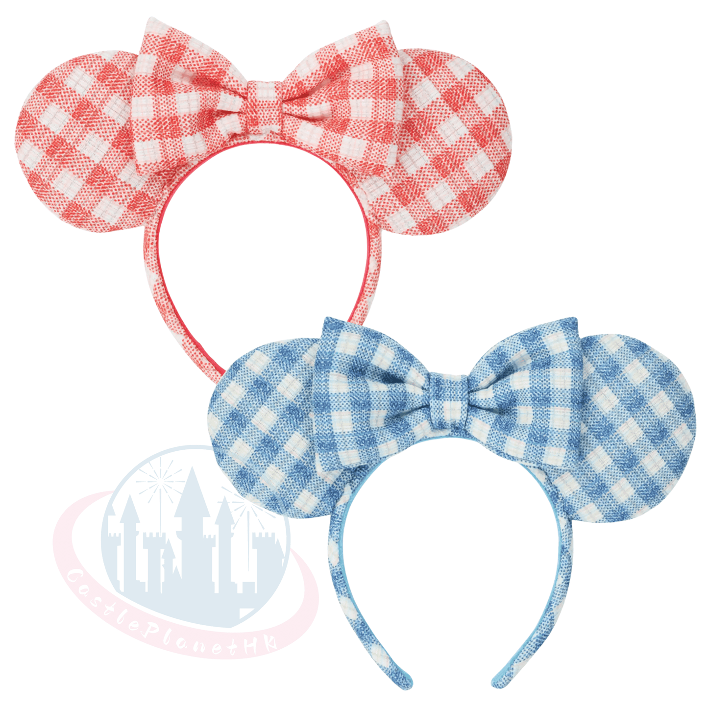 "Pre-Order" TDR - Minnie Ears Headband - Blue Checkered 2026
