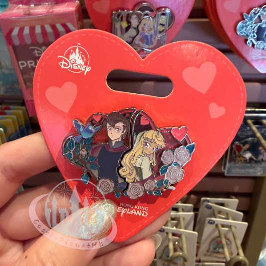 "Pre-Order" HKDL - Sleeping Beauty Phillip & Aurora Pins Set, Stained Glass Style