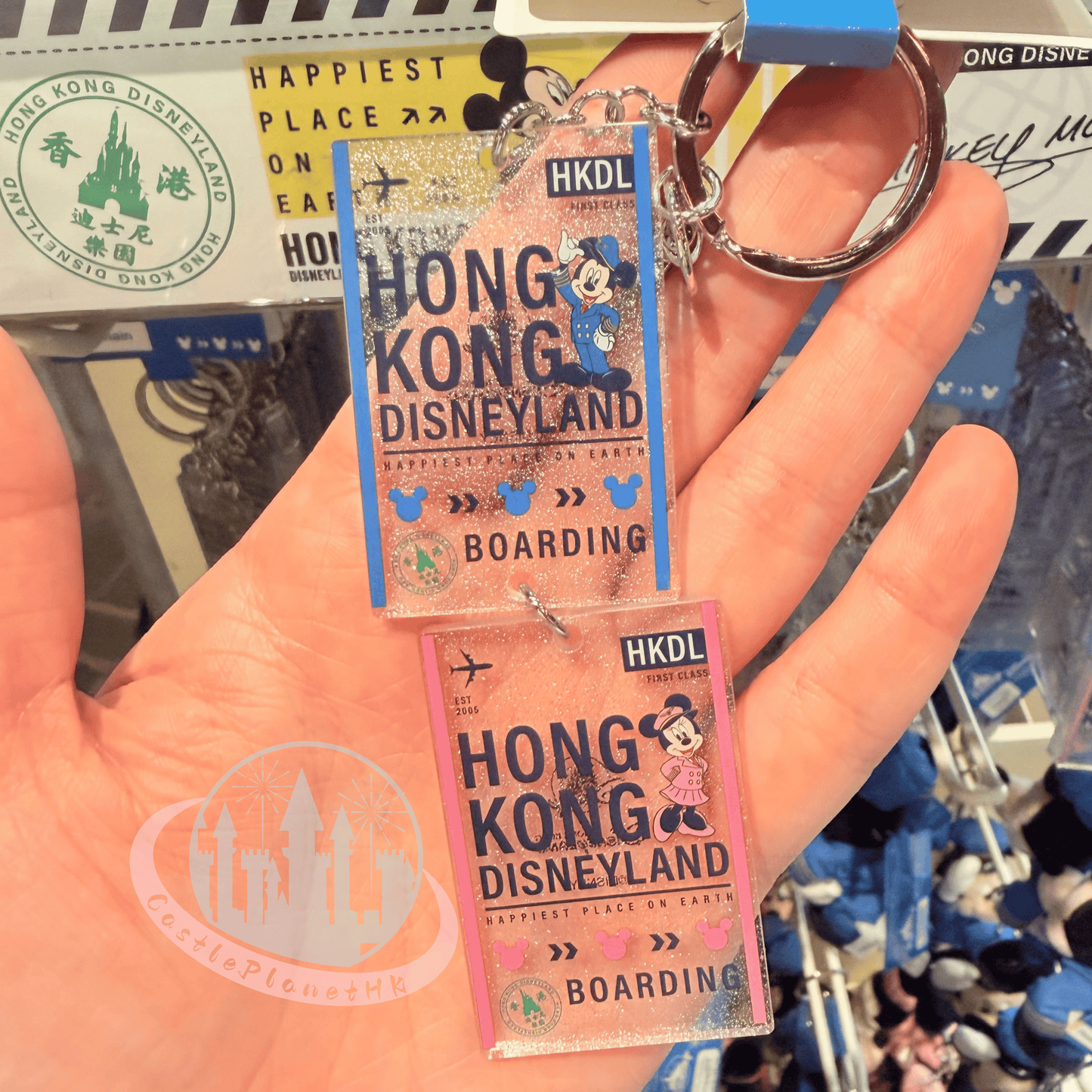 "Pre-Order" HKDL - Mickey & Minnie Boarding Pass Keychain, Captain Mickey Mouse 2026