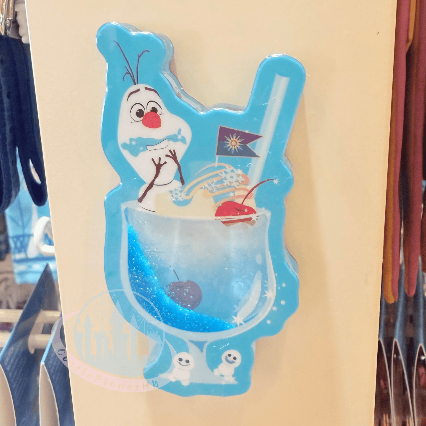 "Pre-Order" HKDL - Olaf "Summer Drink" Moving Glitter Magnet, World of Frozen 2026