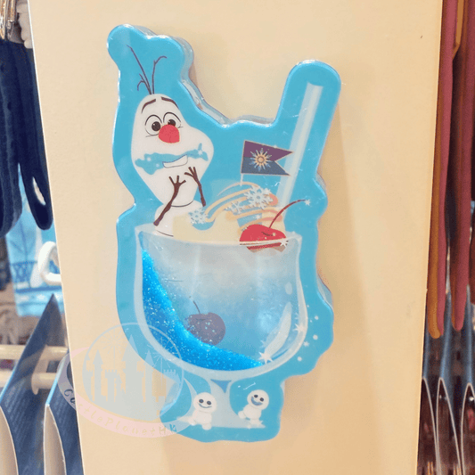 "Pre-Order" HKDL - Olaf "Summer Drink" Moving Glitter Magnet, World of Frozen 2026