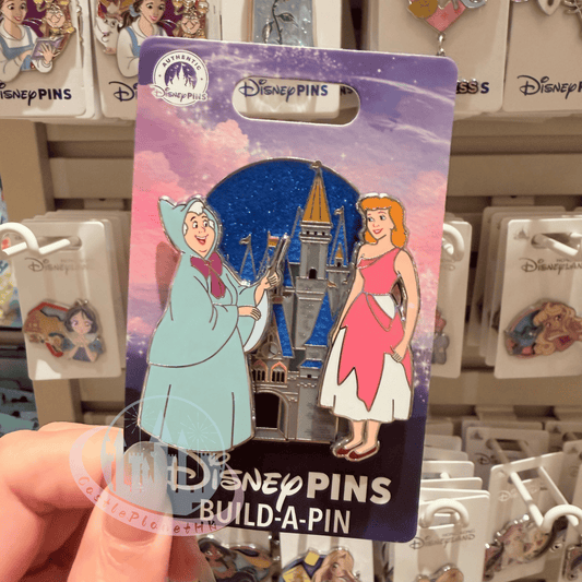"Pre-Order" HKDL - Fairy Godmother and Cinderella Pin, Cinderella Build-a-Pin 2026