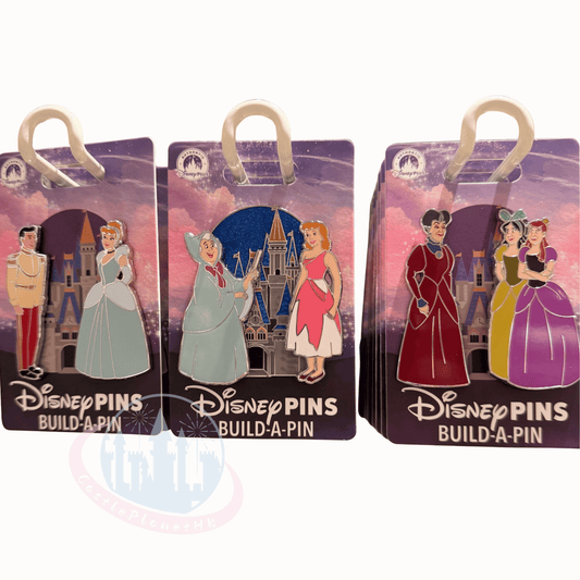 "Pre-Order" HKDL - Prince Charming and Cinderella Pin, Cinderella Build-a-Pin 2026