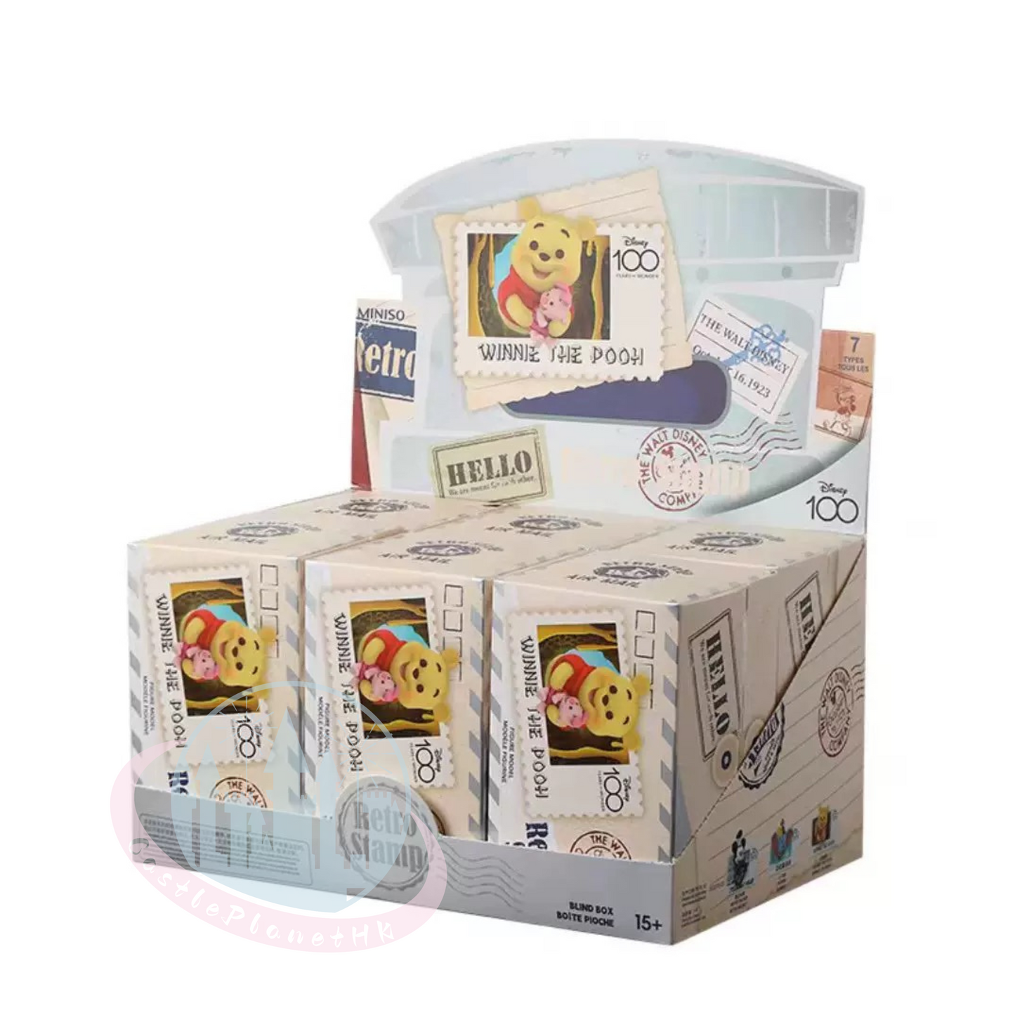"Pre-Order" Other - Disney 100 Mickey and Friends Vintage stamps Collection Magnet Blind Box, MINISO