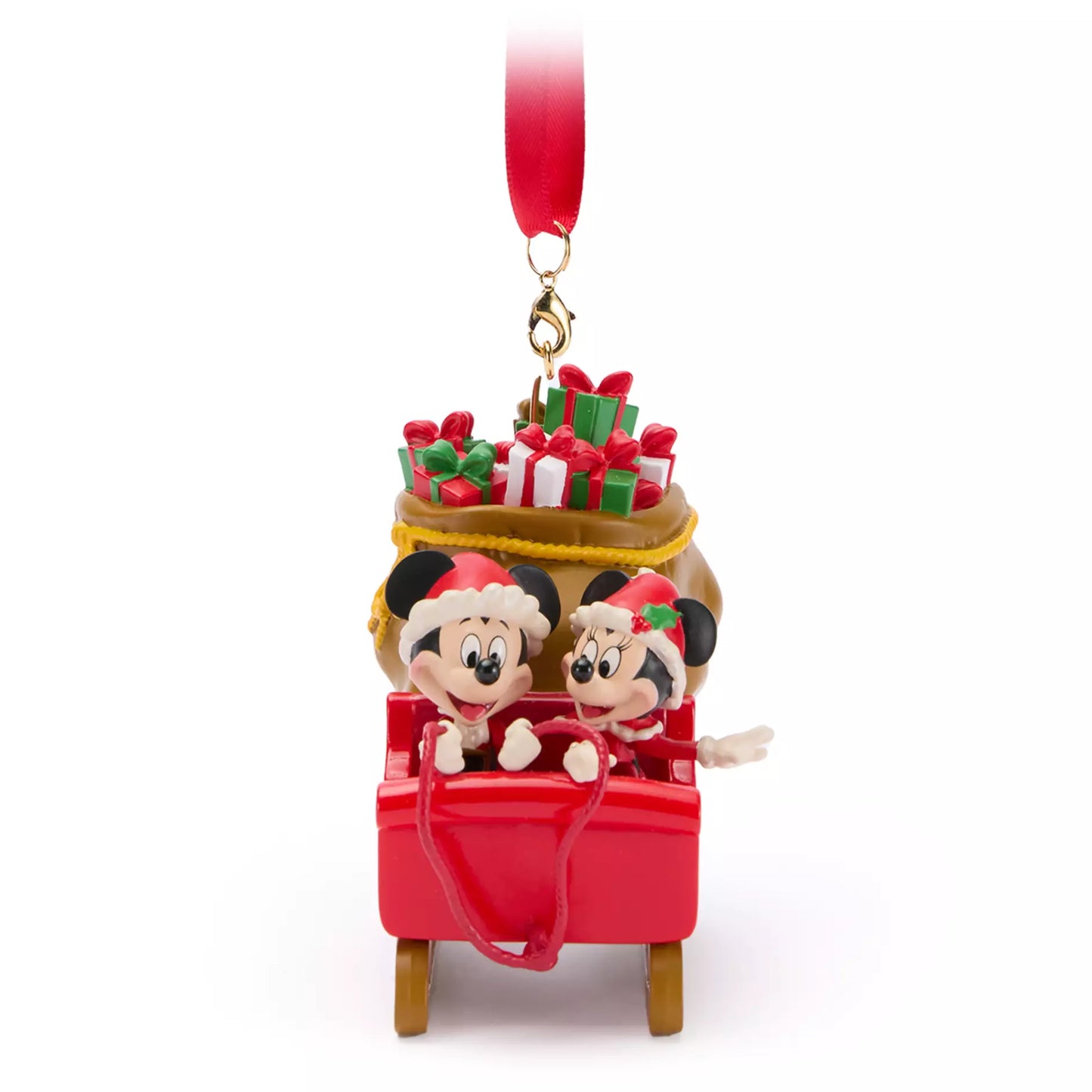 "Pre-Order" HKDL - Santa Mickey and Minnie Mouse in Sleigh Holiday Ornament