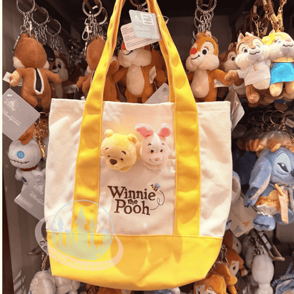 "Pre-Order" HKDL - Winnie the Pooh & Piglet Plush Face Tote Bag