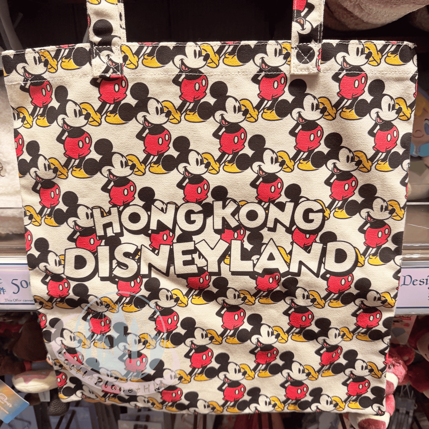 "Pre-Order" HKDL - Mickey Mouse Full Print with Park Logo Canvas Tote Bag