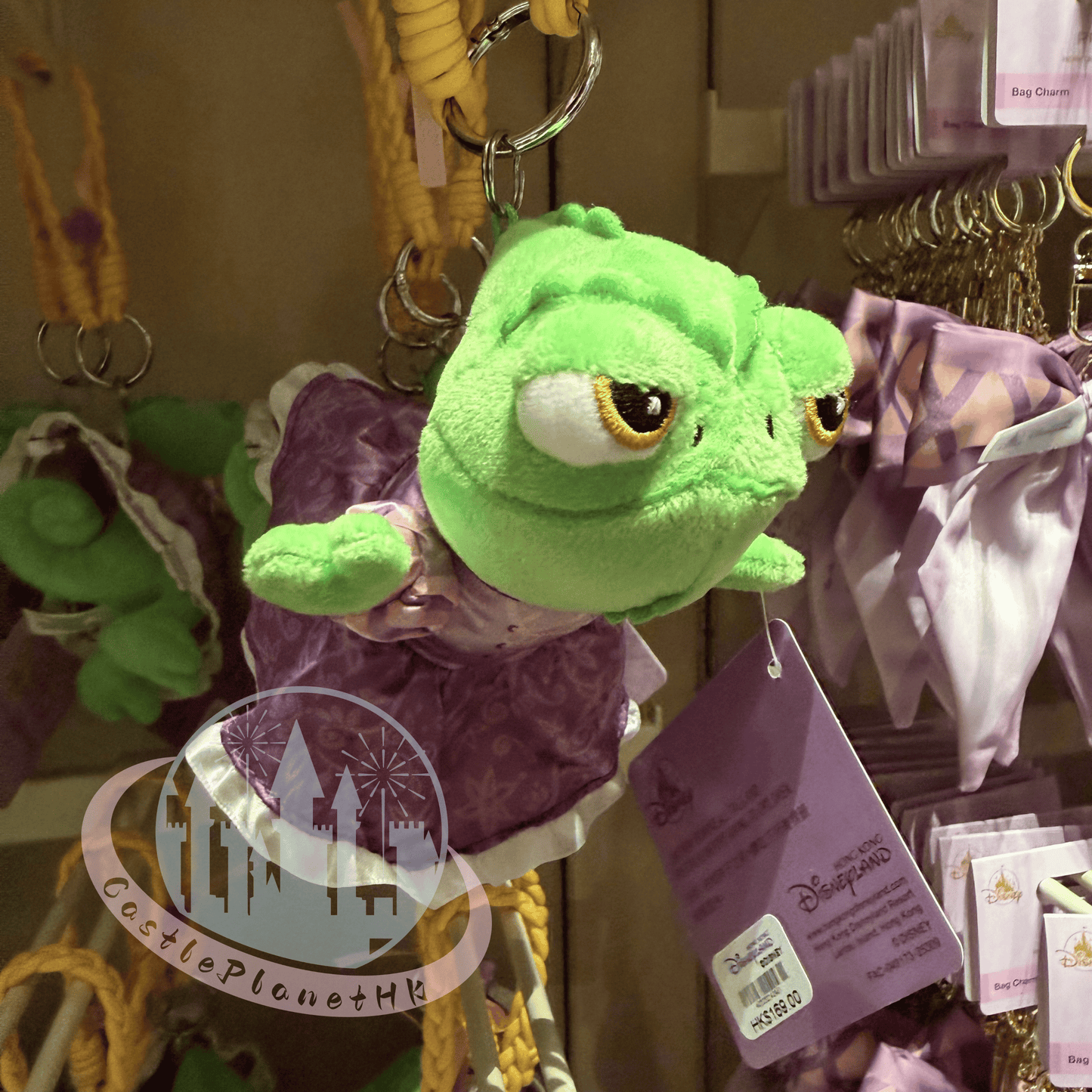"Pre-Order" HKDL - Pascal in a dress Plush Keychain, Tangled 2026