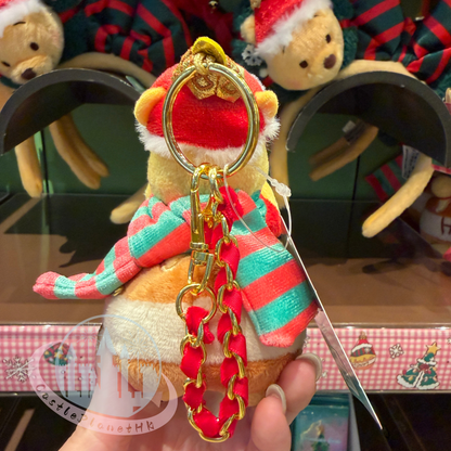 "Pre-Order" HKDL - Winnie the Pooh Plush Keychain, 2025 Christmas