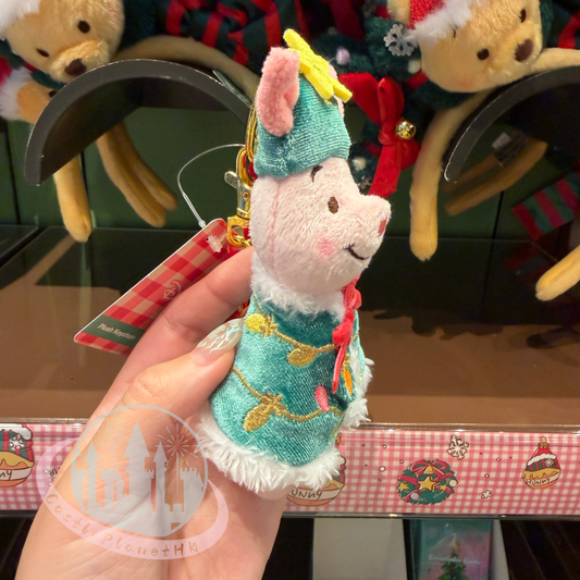 "Pre-Order" HKDL - Piglet Plush Keychain, Winnie the Pooh 2025 Christmas