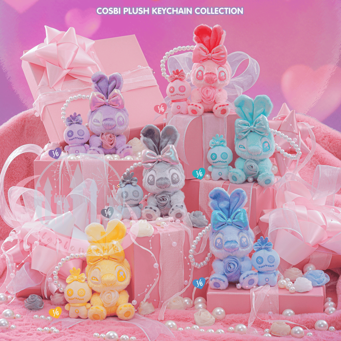 “Pre-Order” Other - LOVEY ROSEY Disney Stitch Plush Keychain Blind Box, COSBI