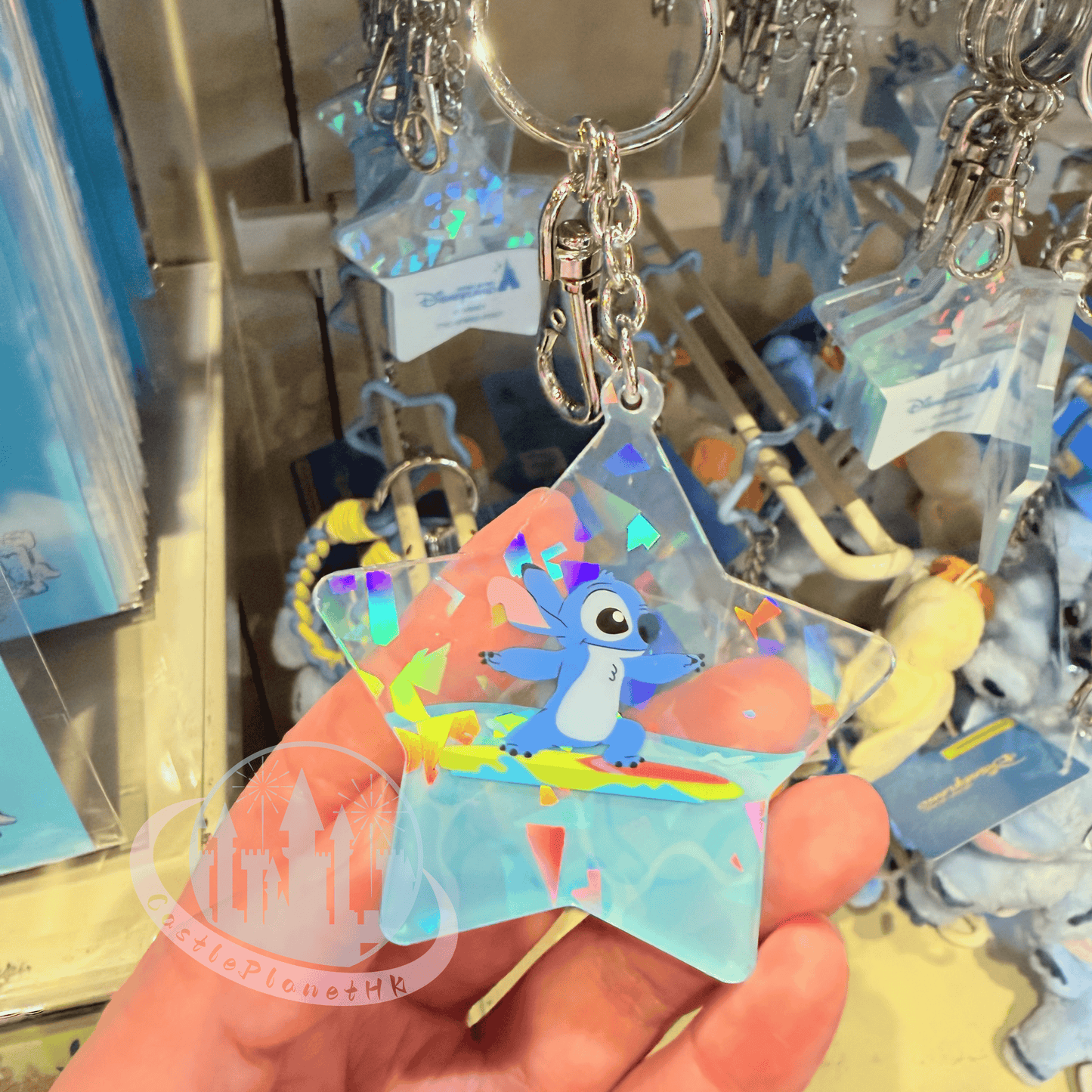 "Pre-Order" HKDL - Stitch Iridescent Star Acrylic Keychain, Lilo and Stitch Summer 2026