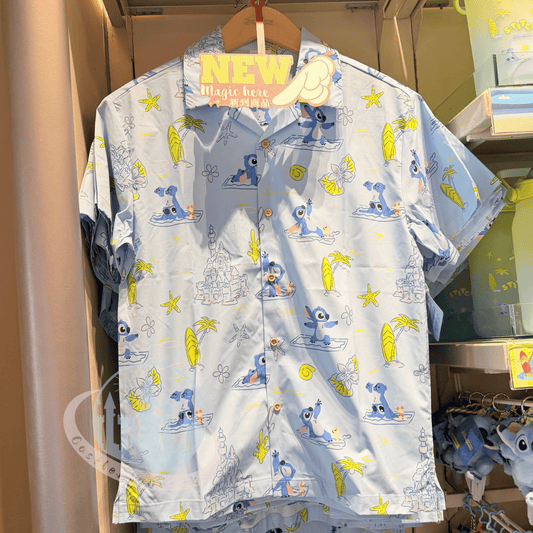 “Pre-order” HKDL - Stitch Tropical Print Button-up Shirt  for Adults, Lilo and Stitch Summer 2026