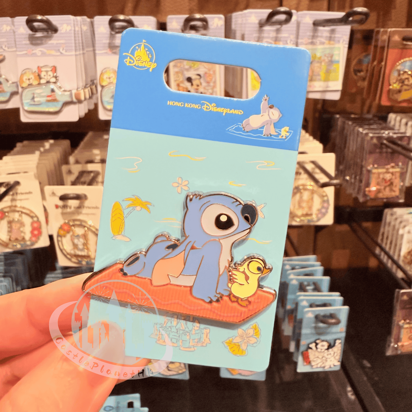 "Pre-Order" HKDL - Stitch & Duckling Surfing  Pin, Lilo and Stitch Summer 2026
