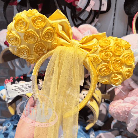 "Pre-Order" HKDL - Belle ears Headband with Veil for Adults, Beauty and the Beast 2026