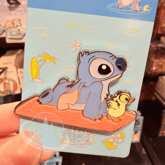 "Pre-Order" HKDL - Stitch & Duckling Surfing  Pin, Lilo and Stitch Summer 2026