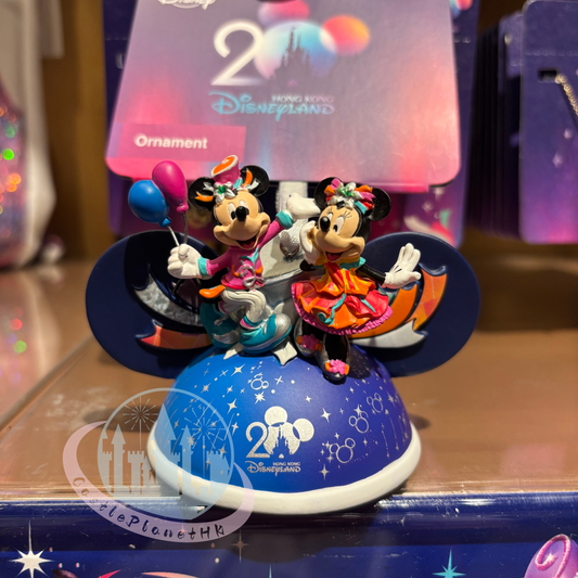 “Pre-order” HKDL - Mickey & Minnie Ear Hat Ornament, HKDL 20th Anniversary Grand Celebration