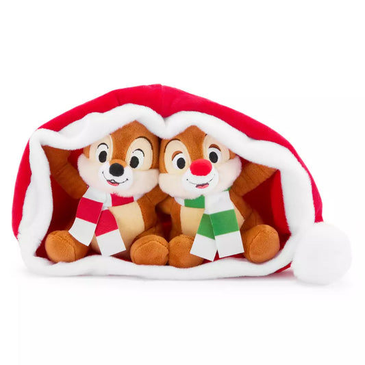 "Pre-Order" HKDL - Chip 'n Dale Holiday Plush Set in Santa Hat