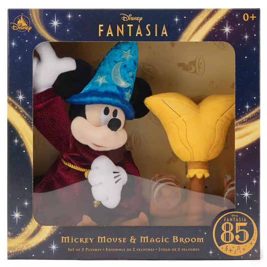 "Pre-Order" HKDL - Sorcerer Mickey Mouse and Magic Broom Plush Set, Fantasia 85th Anniversary