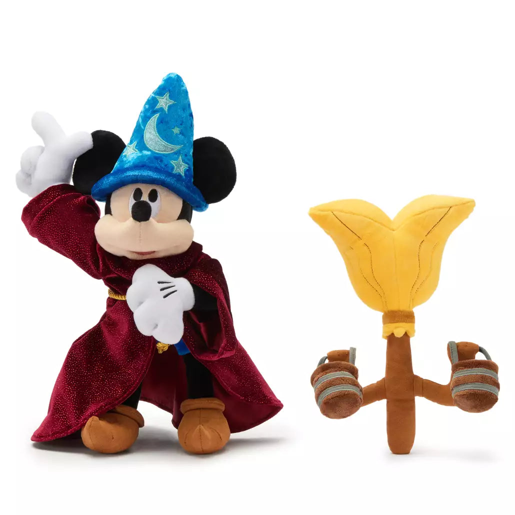 "Pre-Order" HKDL - Sorcerer Mickey Mouse and Magic Broom Plush Set, Fantasia 85th Anniversary