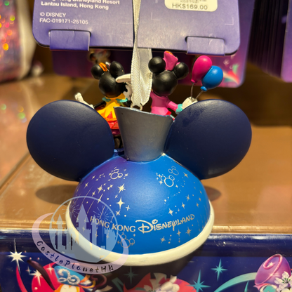 “Pre-order” HKDL - Mickey & Minnie Ear Hat Ornament, HKDL 20th Anniversary Grand Celebration