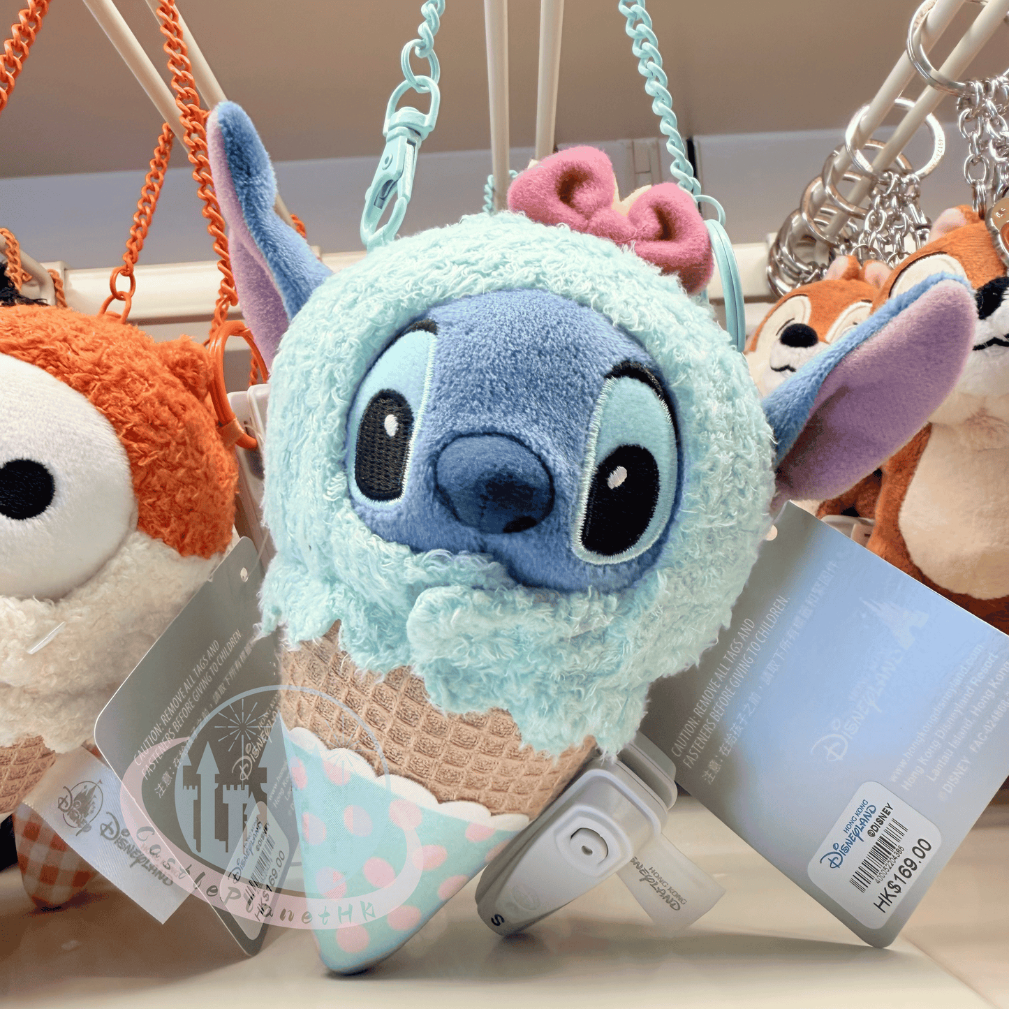 "Pre-Order" HKDL - Stitch Plush Keychain,  Ice Cream Cone 2026