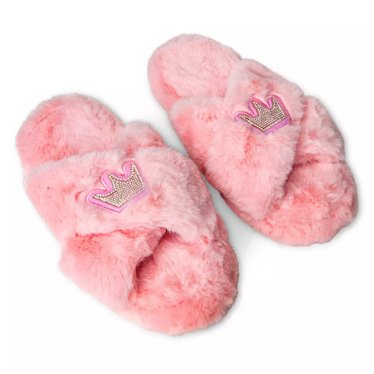 "Pre-Order" HKDL - Pink Faux Fur Slippers (Disney Princess Luxe)