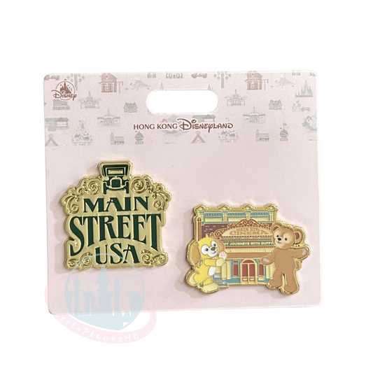 "Pre-Order" HKDL - Duffy & CookieAnn "Main Street U.S.A." Pin set, Park Area Themed 2026