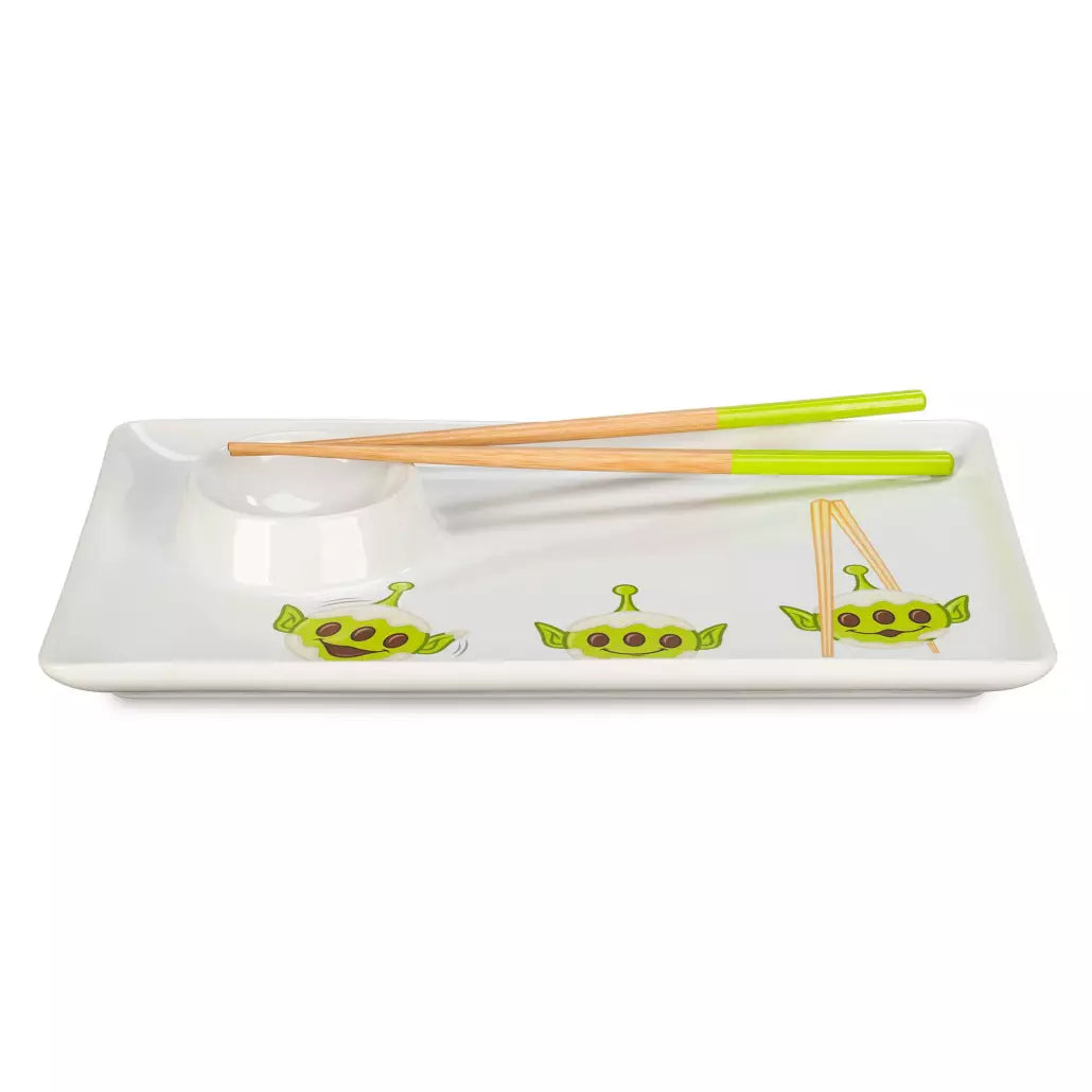 “Pre-order” HKDL - Toy Story Alien Disney Munchlings Sushi Plate with Chopsticks, Sensational Snacks