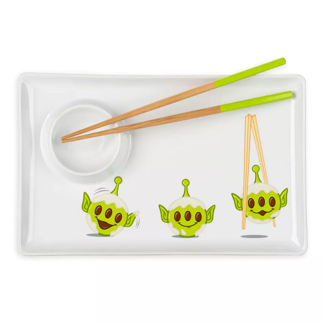 “Pre-order” HKDL - Toy Story Alien Disney Munchlings Sushi Plate with Chopsticks, Sensational Snacks