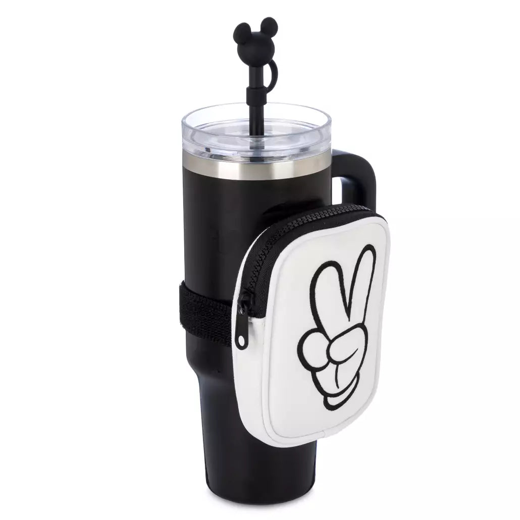 “Pre-order” HKDL - Mickey Mouse Icon Stainless Steel Travel Tumbler with Straw and Zip Case