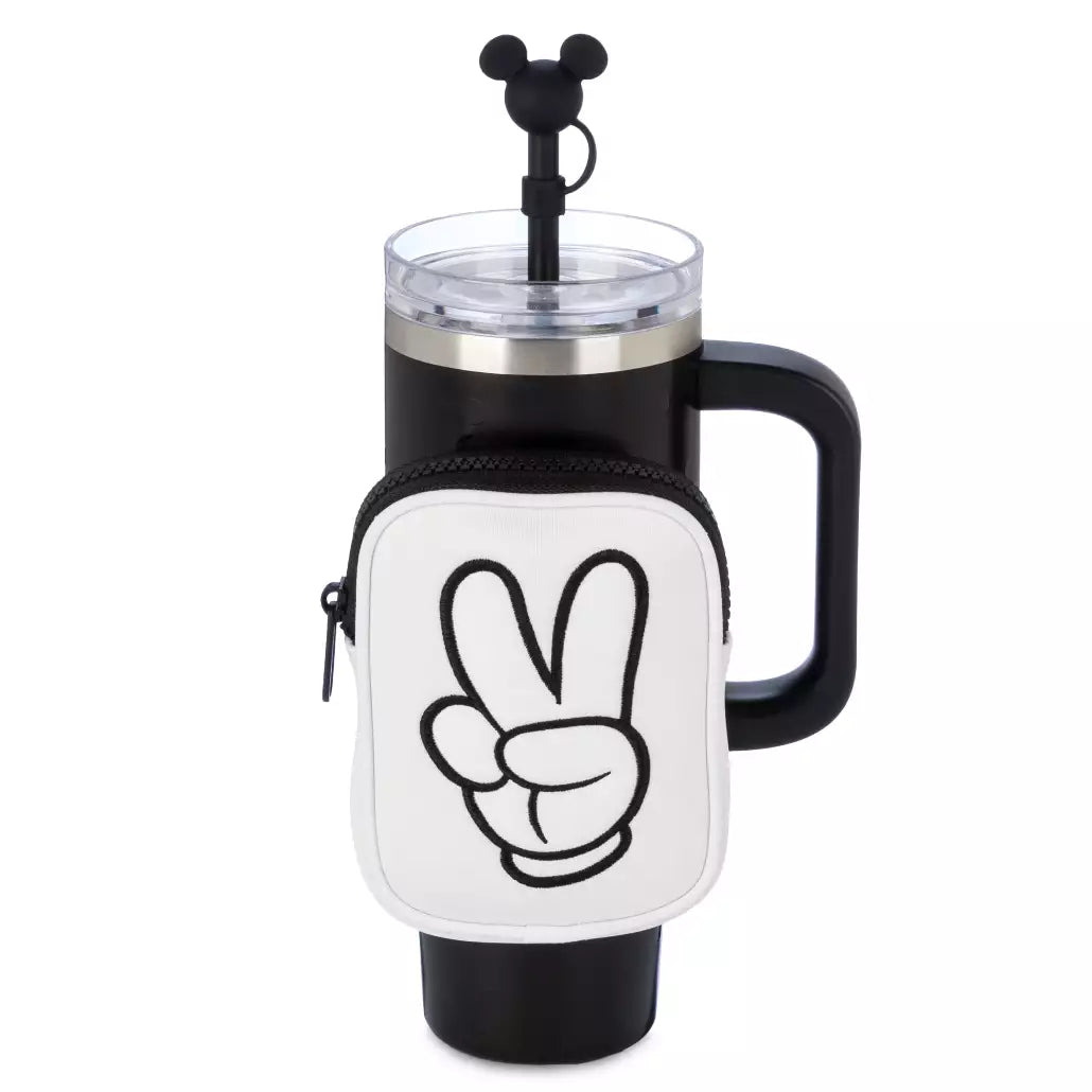 “Pre-order” HKDL - Mickey Mouse Icon Stainless Steel Travel Tumbler with Straw and Zip Case