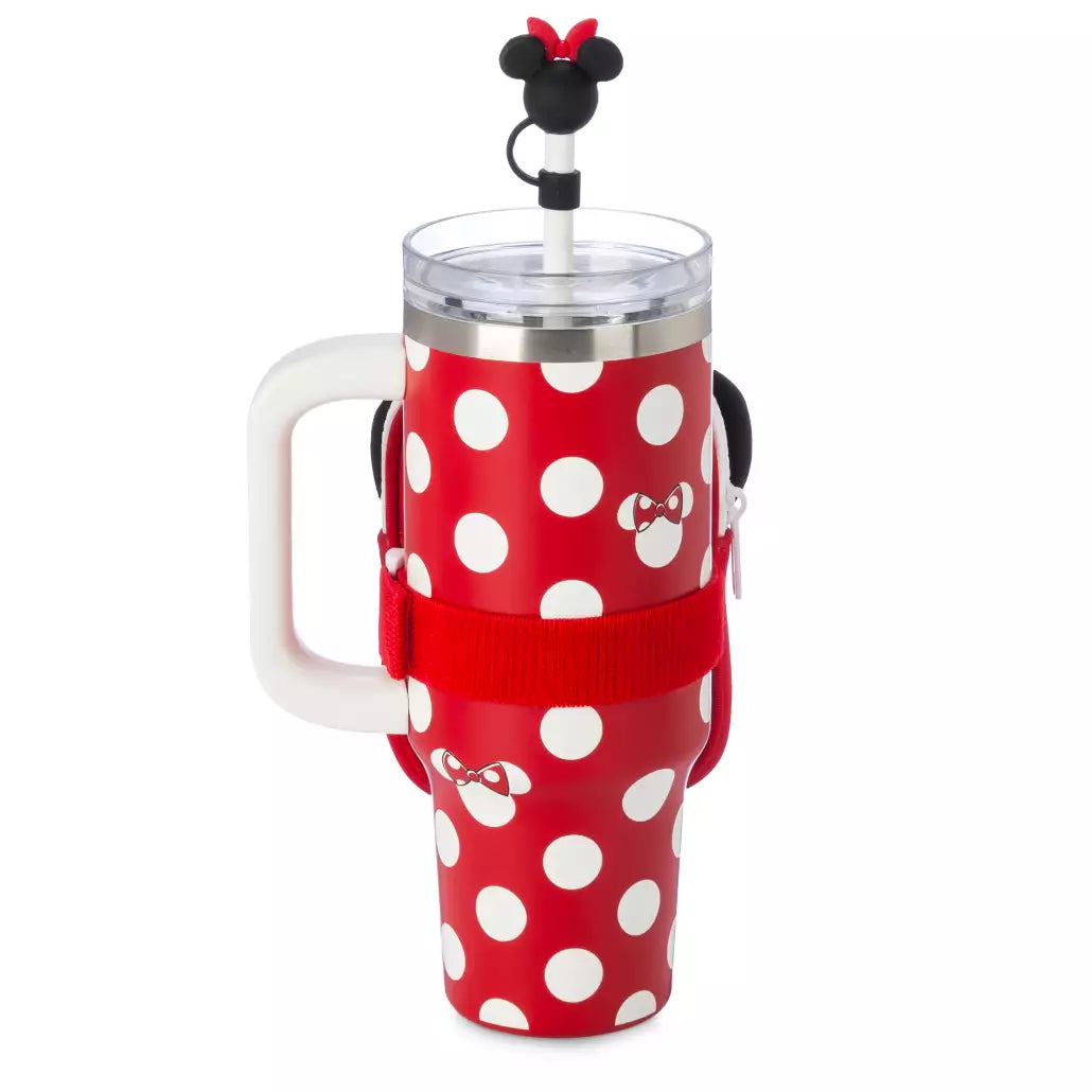 “Pre-order” HKDL - Minnie Mouse Icon Stainless Steel Travel Tumbler with Straw and Zip Case