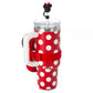 “Pre-order” HKDL - Minnie Mouse Icon Stainless Steel Travel Tumbler with Straw and Zip Case